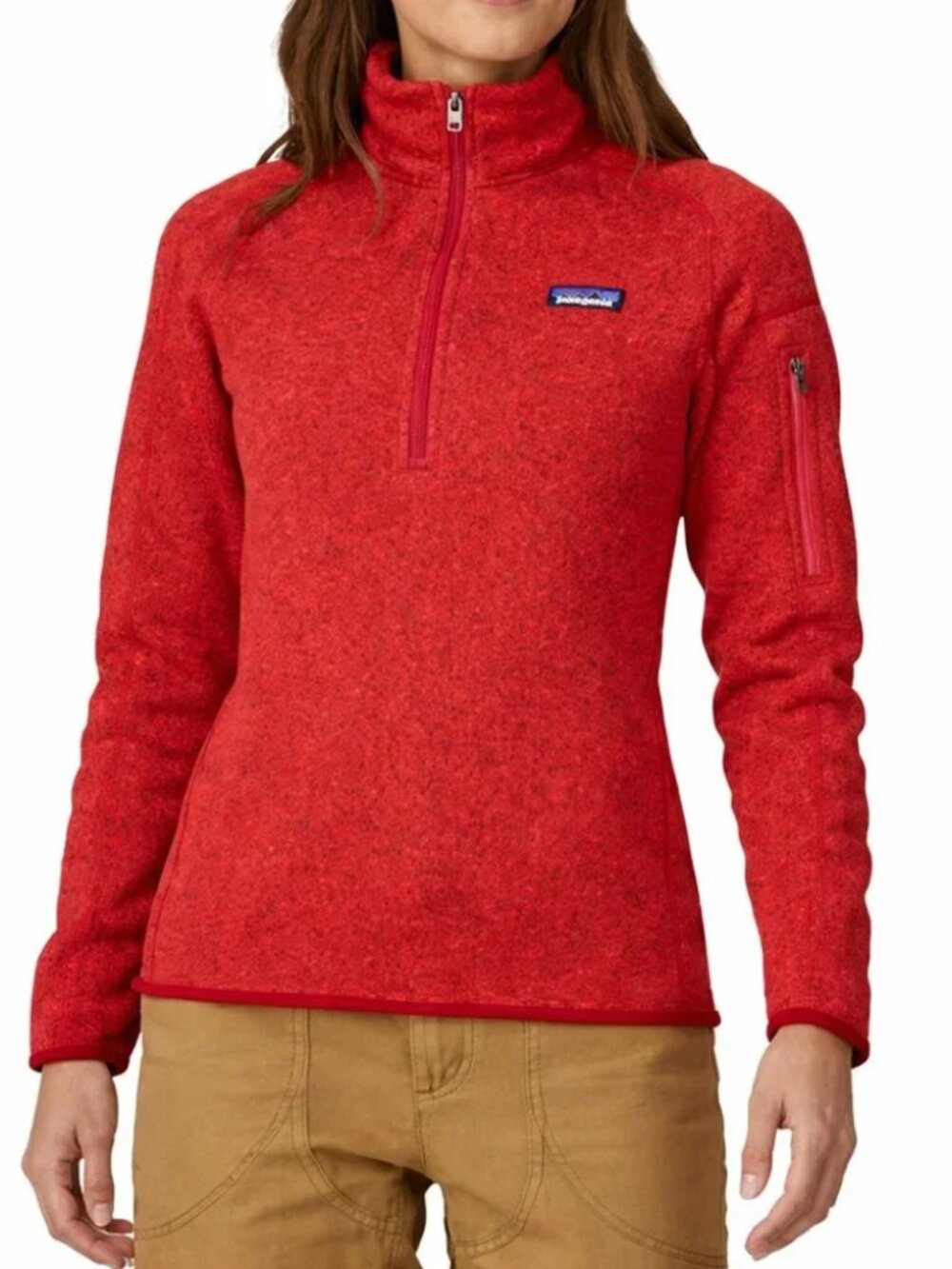 Patagonia Women's Better Sweater Quarter 1/4 Zip in Fire Red Size Small